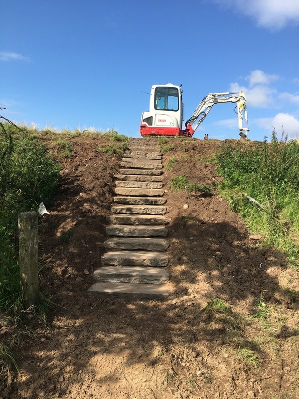 New steps for Coastal footpath, Gretna