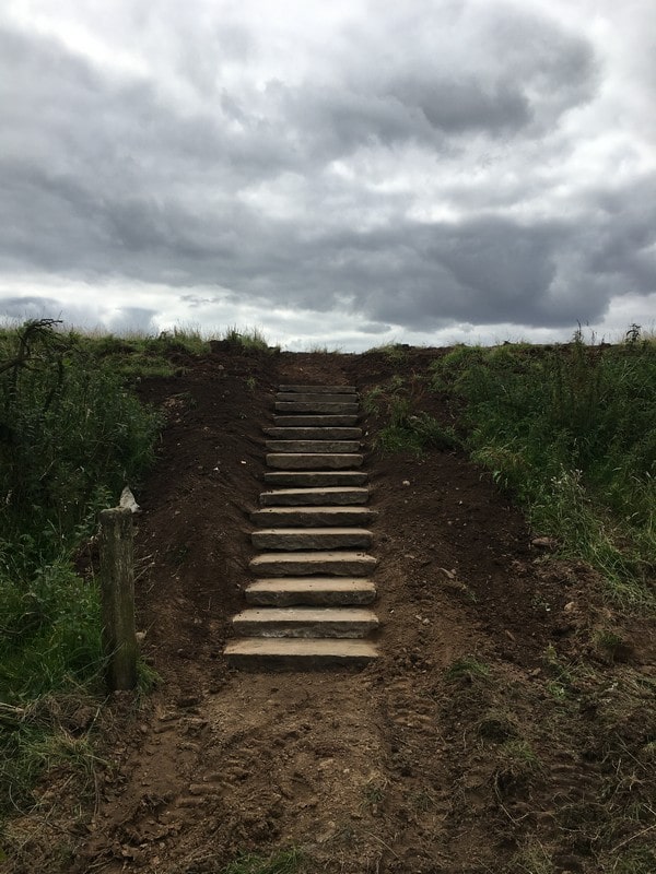 New steps for Coastal footpath, Gretna