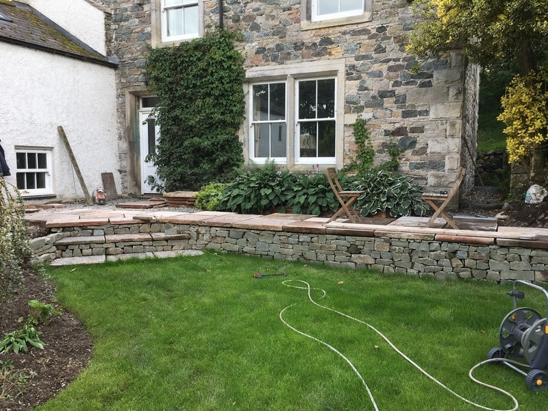 New Patio area Caldbeck under construction