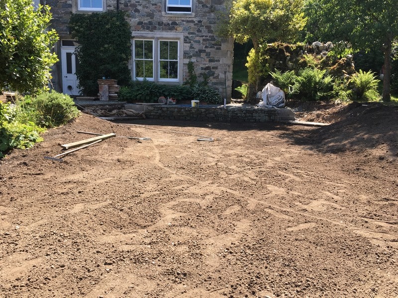 New Patio area Caldbeck under construction