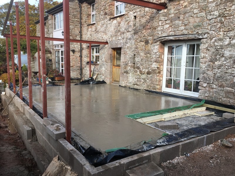 Lay concrete slab