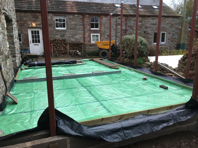 preparing for concrete slab