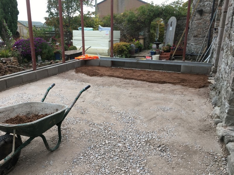 preparing for concrete slab
